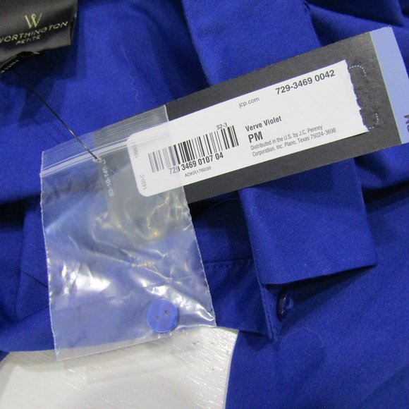 NWT Worthington Petite Verve Violet Pintuck Shirt - Picture 4 of 6